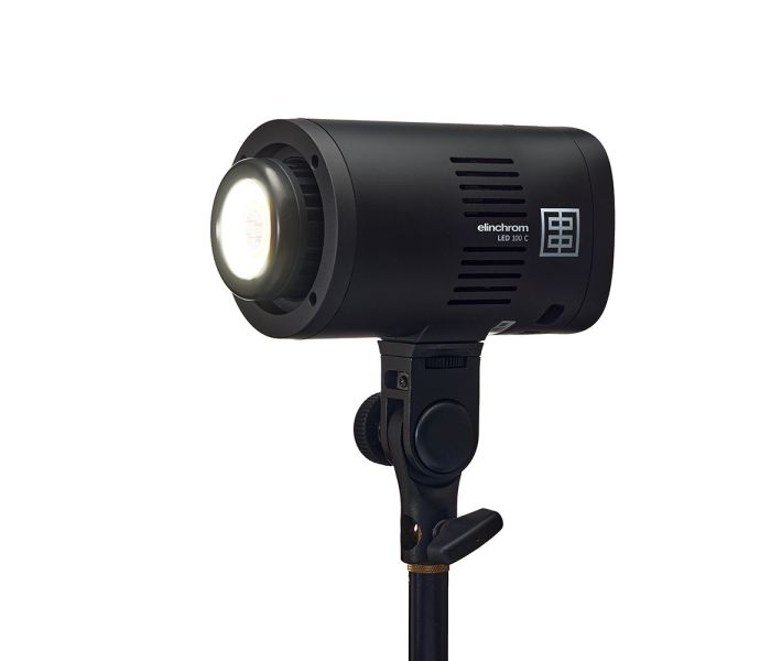 Elinchrom LED 100 C with 100W Fast Charger - Dual Head Kit - front slant bright with no diffuser 