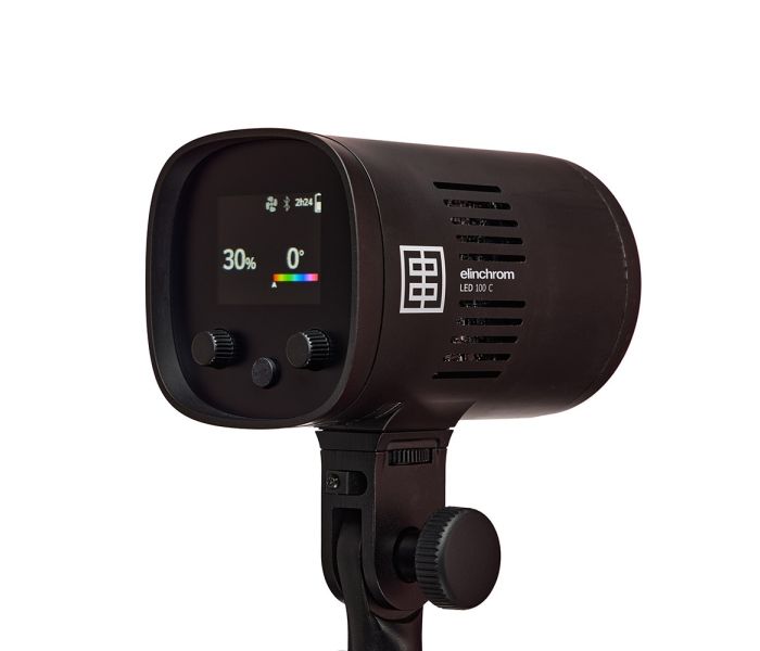 Elinchrom LED 100 C - Single Head Kit - rear slant RGB control with no diffuser 