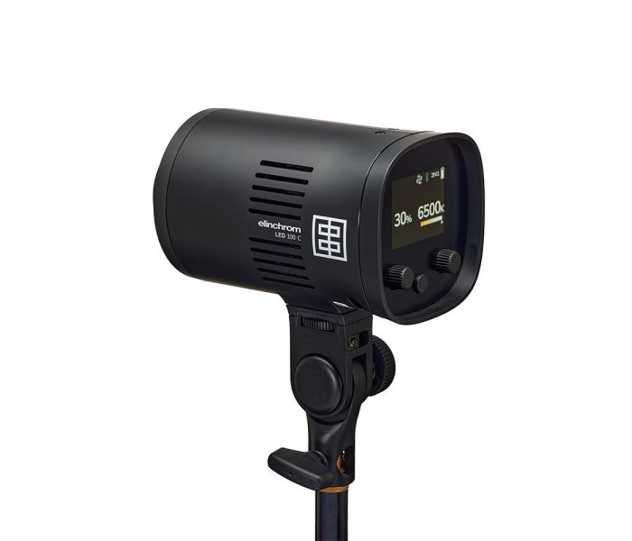 Elinchrom LED 100 C - Single Head Kit - rear slant colour temperature control with no diffuser attached 