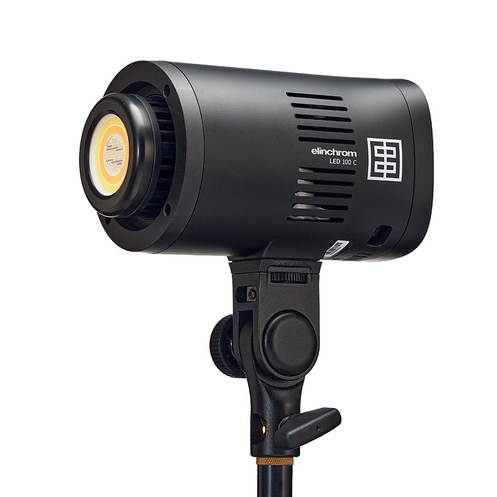 Elinchrom LED 100 C with 100W Fast Charger - Dual Head Kit - front slant with no diffuser 