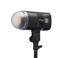 Elinchrom LED 100 C - Single Head Kit - front slant with diffuser, dull